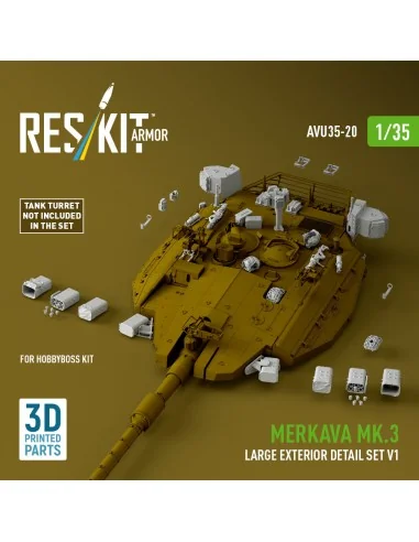 Merkava Mk.3 large exterior detail set V1 (3D Printed) for Hobby Bo...