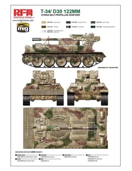 T-34/D-30 122MM SYRIAN SELF-PROPELLED HOWITZER, 1/35 - Rye Field Mo...