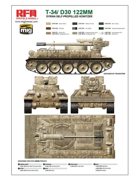 T-34/D-30 122MM SYRIAN SELF-PROPELLED HOWITZER, 1/35 - Rye Field Mo...