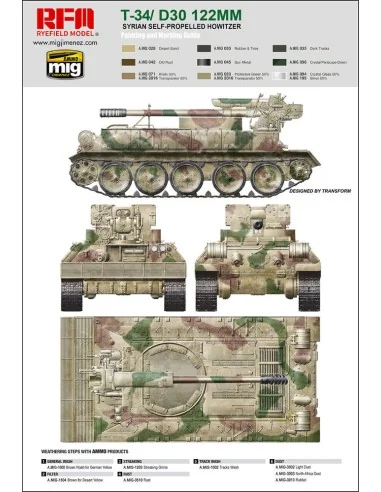 T-34/D-30 122MM SYRIAN SELF-PROPELLED HOWITZER, 1/35 - Rye Field Mo...