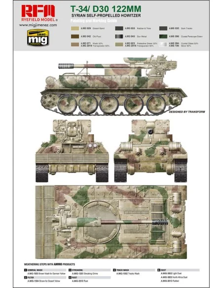 [NO_DESC] T-34/D-30 122MM SYRIAN SELF-PROPELLED HOWITZER, 1/35 - Ry...