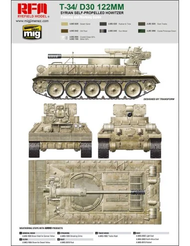 T-34/D-30 122MM SYRIAN SELF-PROPELLED HOWITZER, 1/35 - Rye Field Mo...