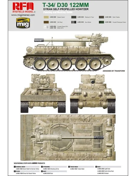 T-34/D-30 122MM SYRIAN SELF-PROPELLED HOWITZER, 1/35 - Rye Field Mo...