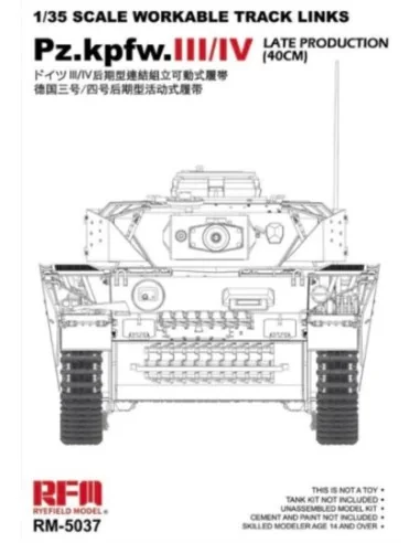 Workable track links for Pz.III/IV.late production (40cm), 1/35 - R...