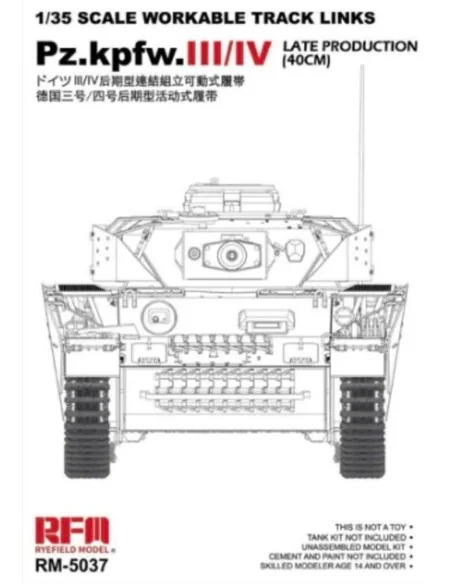 Workable track links for Pz.III/IV.late production (40cm), 1/35 - R...