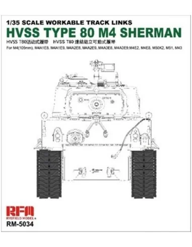 Workable track links for Hvss t80-track for M4 Sherman, 1/35 - Rye ...