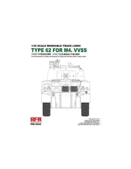 Workable track links for British Sherman VC Firefly, M3, M4A1, M4A4...