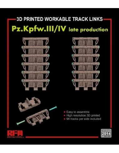 Workable track links for Pz. Kpfw. III /IV late production (3D prin...