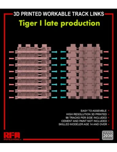 3D printed Workable track links for Tiger I late, 1/35 - Rye Field ...