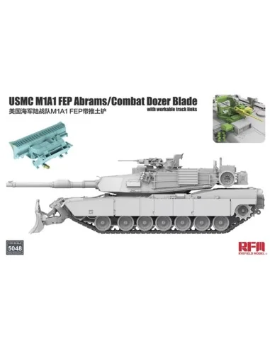 USMC M1A1 FEP Abrams/Combat Dozer Blade with workable track links, ...