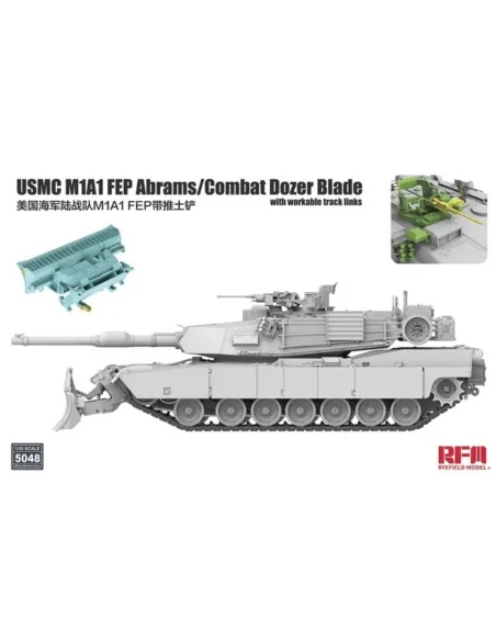USMC M1A1 FEP Abrams/Combat Dozer Blade with workable track links, ...