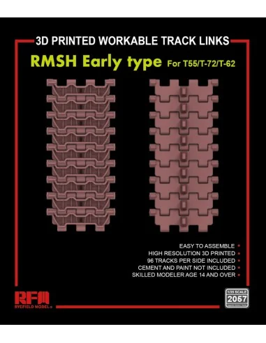 Workable Track Links RMSH Early Type for T-55/72/62, 1/35 - Rye Fie...