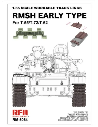 1/35 Scale Workable Track Links RMSH Early Type For T-55/72/62, 1/3...