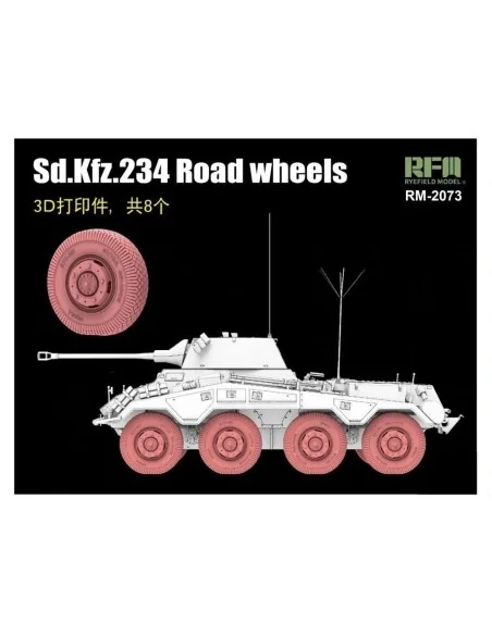 Sd.Kfz. 234 Road Wheels 3D Printed (8 pcs.), 1/35 - Rye Field Model...