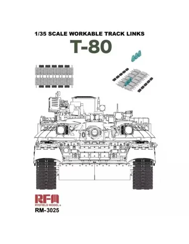 Workable Track Links for T-80, 1/35 - Rye Field Model RFM3025