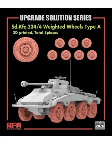Sd.Kfz.234/4 3D Printed Wheels Type A (8 pcs), 1/35 - Rye Field Mod...
