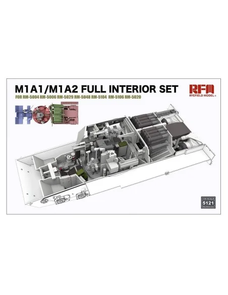 M1A1/M1A2 Abrams Tank Full Interior Set (Without Tank Kit), 1/35 - ...