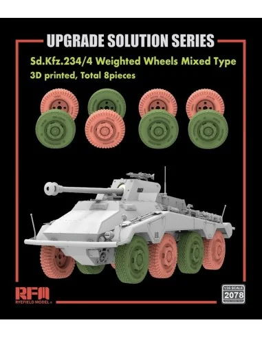 [NO_DESC] Sd.Kfz.234/4 3D Printed Wheels Mixed Type (Type A 4 pcs +...