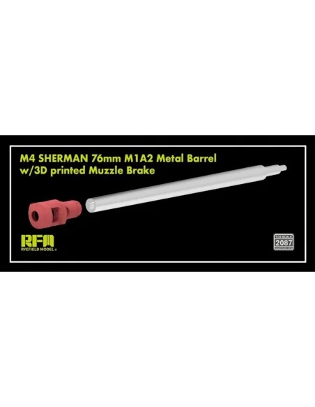 M4 Sherman 76 mm M1A2 Metal Barrel w/3D Printed Muzzle Brake, 1/35 ...
