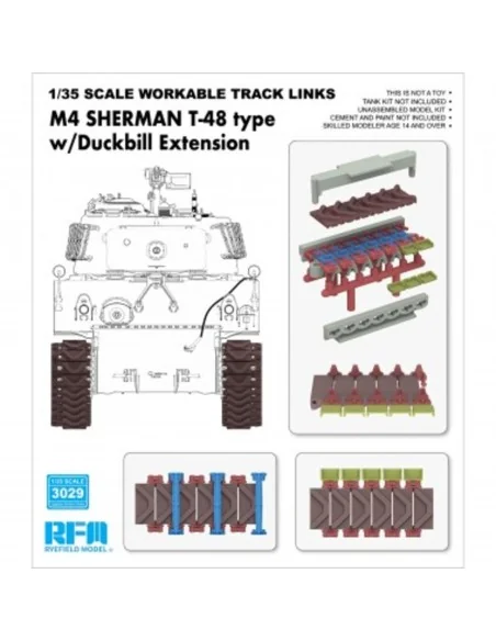 M4 Sherman T-48 Type w/ Duckbill Extension, 1/35 - Rye Field Model ...