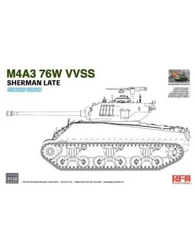 M4A3 76W VVSS Sherman Late Standard Version, 1/35 - Rye Field Model...