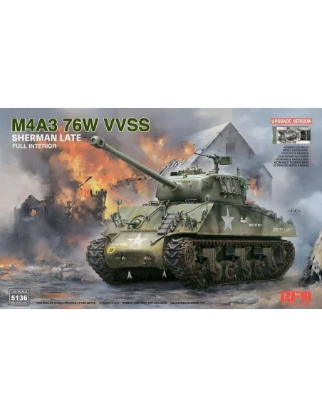 M4A3 76W VVSS Sherman Late Upgrade Version Full Interior, 1/35 - Ry...