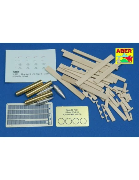 8, 8cm Tiger I A/T Ammo with box, 1/16 - Aber Models 16012
