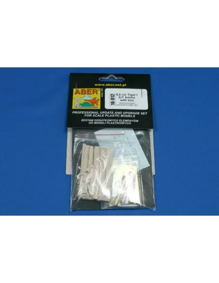 [NO_DESC] 8, 8cm Tiger I A/T Ammo with box, 1/16 - Aber Models 16012