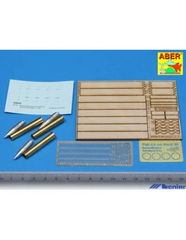 8, 8 cm Tiger I high-explosive Ammo with box, 1/16 - Aber Models 16014