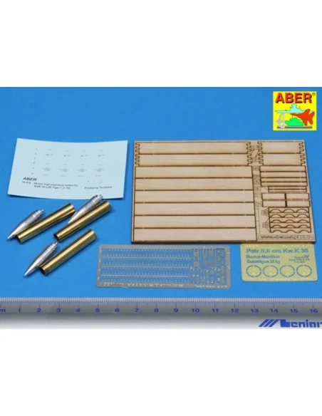 8, 8 cm Tiger I high-explosive Ammo with box, 1/16 - Aber Models 16014