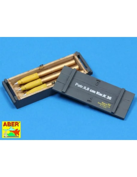 [NO_DESC] 8, 8 cm Tiger I high-explosive Ammo with box, 1/16 - Aber...