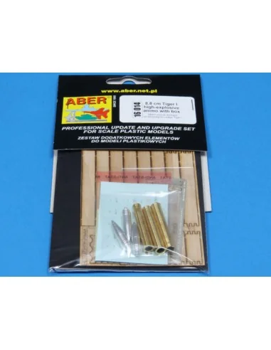 8, 8 cm Tiger I high-explosive Ammo with box, 1/16 - Aber Models 16014