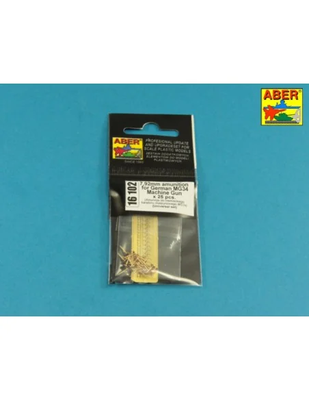 7, 92 mm Amunition for German MG34 Machine Gun x 25 pcs., 1/16 - Ab...