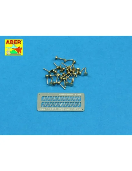 Wing nuts PE nuts with turned bolt x 30 pcs., 1/16 - Aber Models 16111