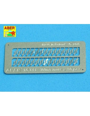 Wing nuts PE nuts with turned bolt x 30 pcs., 1/16 - Aber Models 16111