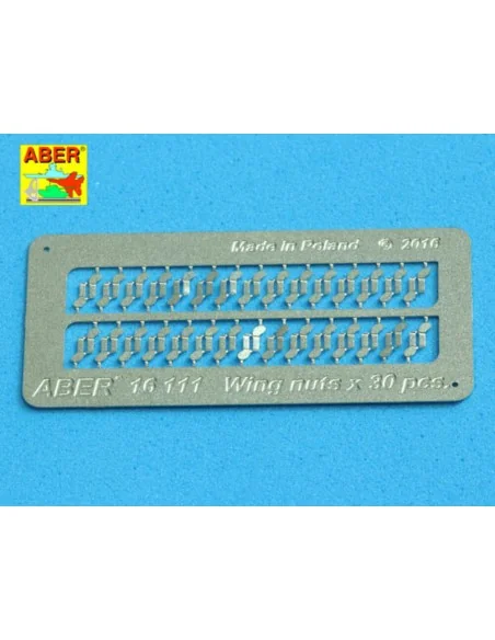 Wing nuts PE nuts with turned bolt x 30 pcs., 1/16 - Aber Models 16111
