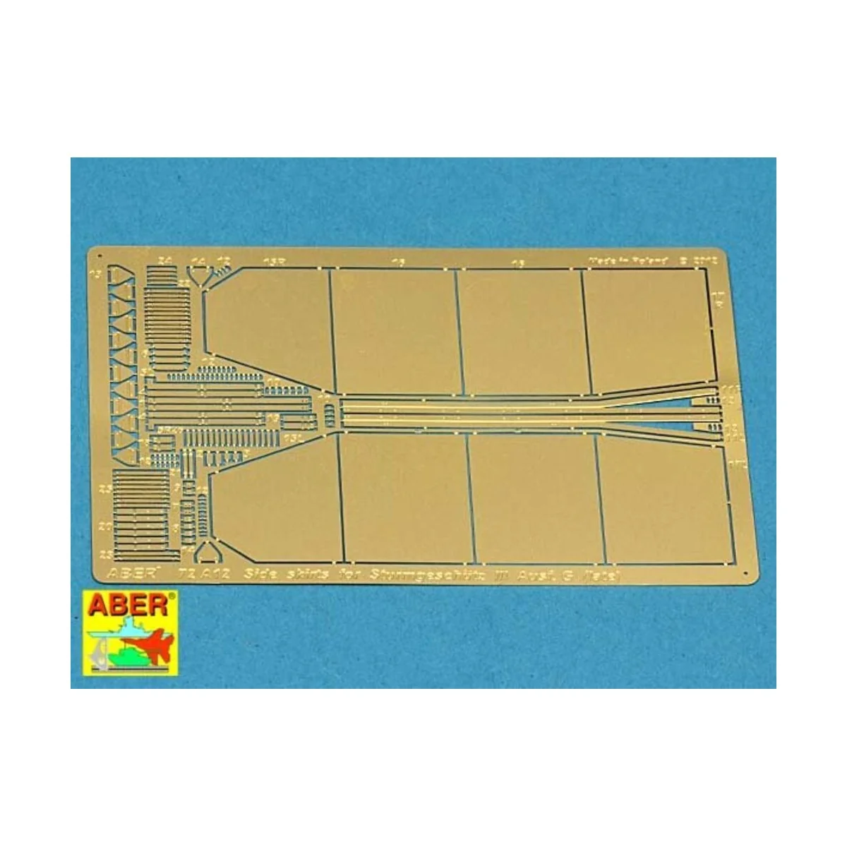 Side skirts for Stug. III (Late), 1/72 - Aber Models 72 A12 Side skirts for Stug. III (Late), 1/72 - Aber Models 72 A12