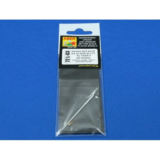 8, 80cm KwK 43L/70 German tank barrel for Tiger II, 1/72 - Aber Mod...