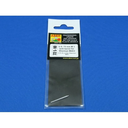 U.S. 75mm M3 tank barrel for Sherman M4 A3, 1/72 - Aber Models 72 L-10