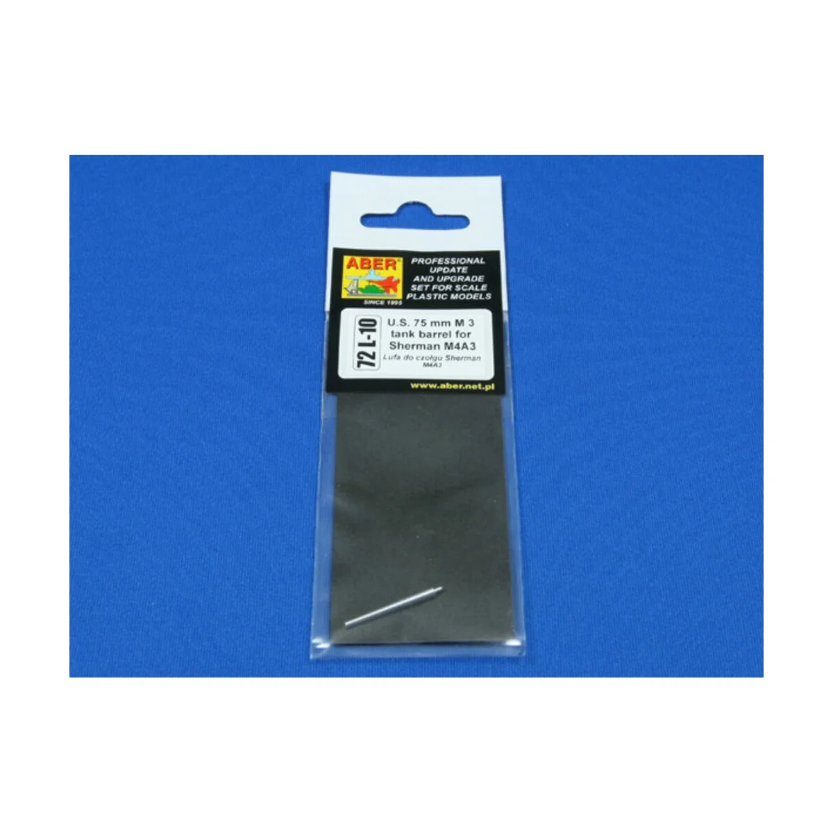 U.S. 75mm M3 tank barrel for Sherman M4 A3, 1/72 - Aber Models 72 L-10