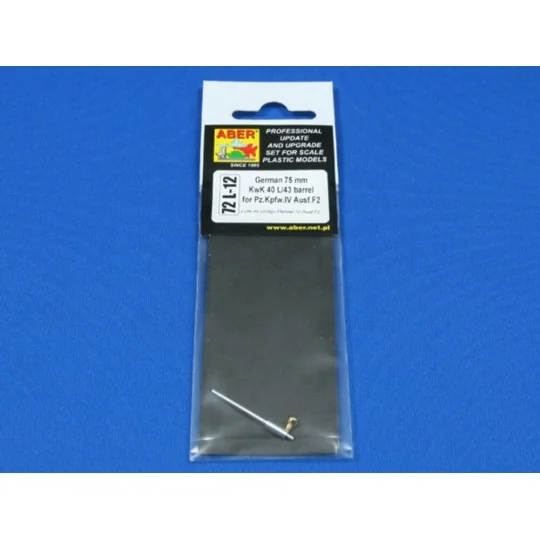German 75 mm KwK 40 L/43 barrel for Pz.Kpfw. IV, Ausf F2, 1/72 - Ab...