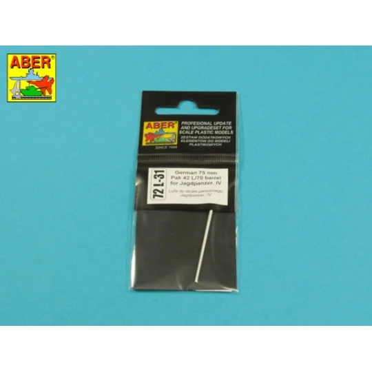 German 75mm Pak 42L/70 gun barrel Jagdpanzer IV, 1/72 - Aber Models...