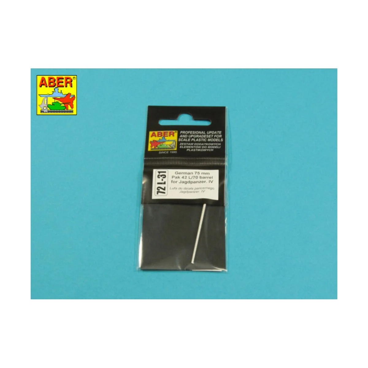 German 75mm Pak 42L/70 gun barrel Jagdpanzer IV, 1/72 - Aber Models...