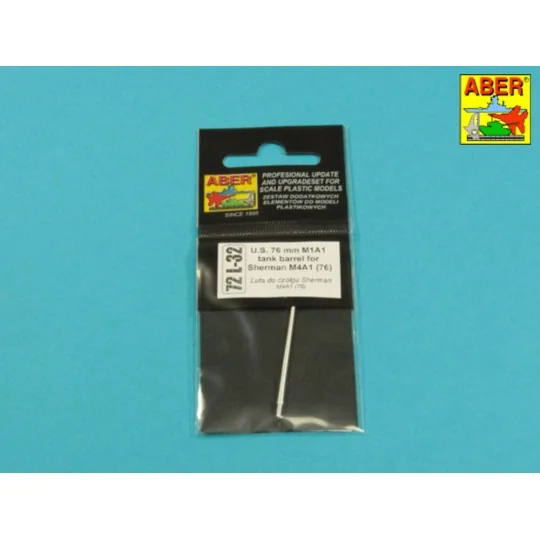 U.S.76 mm M1A1 tank barrel for Sherman M4A1 (76), 1/72 - Aber Model...