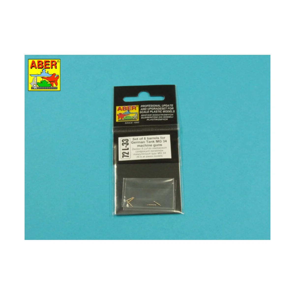 Set 0f 5 Barrels for Tank MG 34 - Aber Models 72 L-33