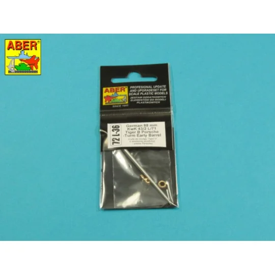 8,8 cm barrel for Tiger II early Porsche - Aber Models 72 L-36