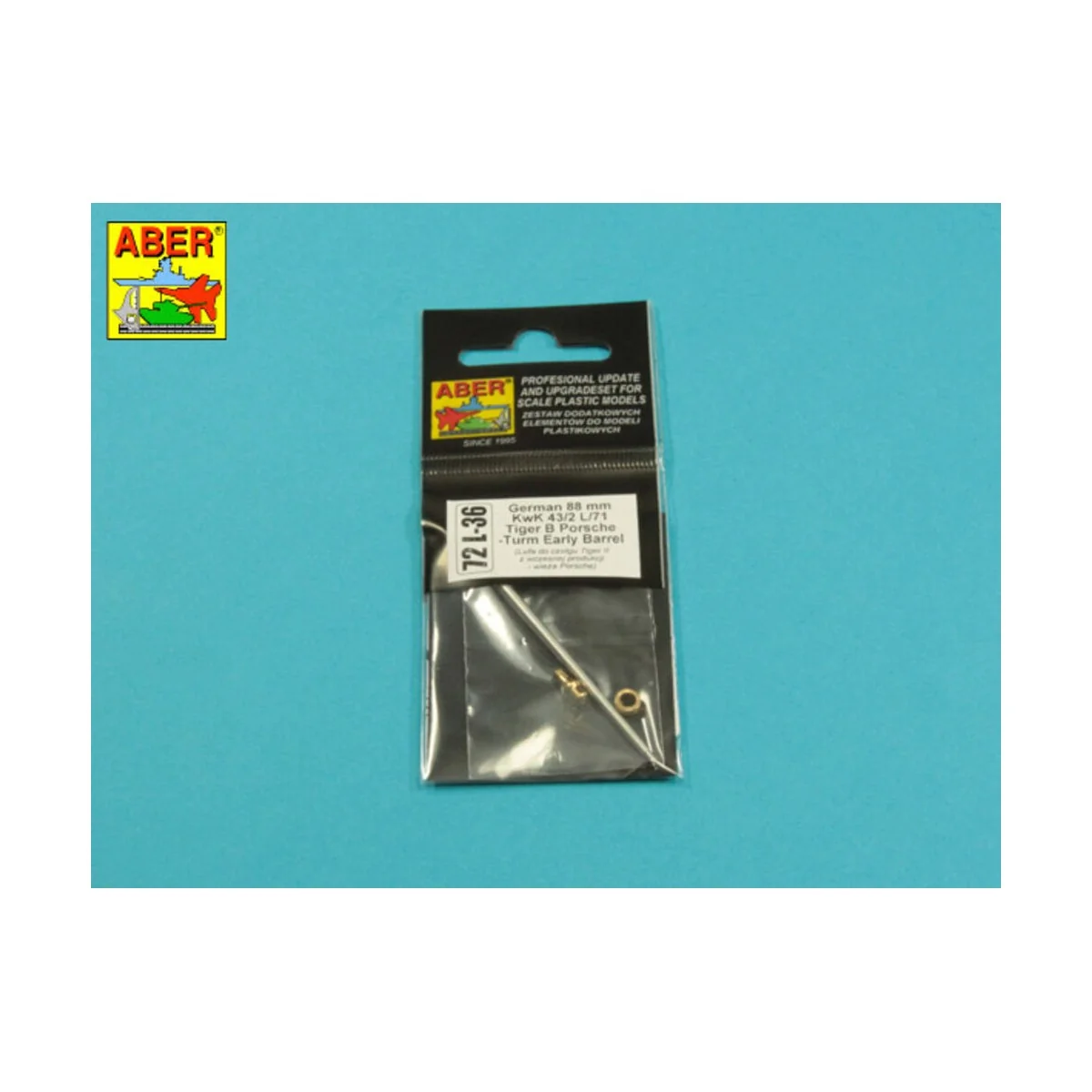 8, 8 cm barrel for Tiger II early Porsche, 1/72 - Aber Models 72 L-36 8, 8 cm barrel for Tiger II early Porsche, 1/72 - Aber Models 72 L-36