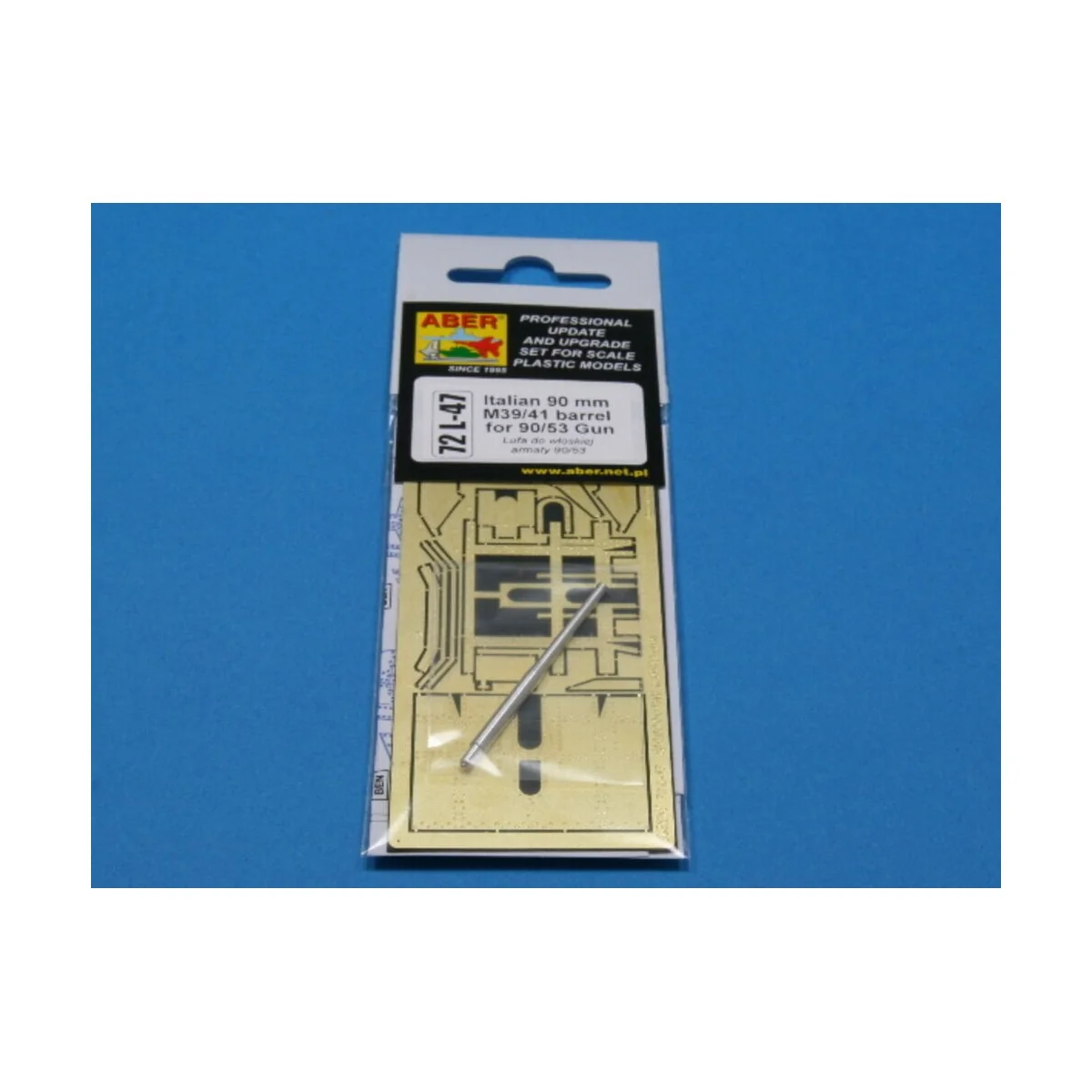 Italian barrel for 90/53 with shield, 1/72 - Aber Models 72 L-47 Italian barrel for 90/53 with shield, 1/72 - Aber Models 72 L-47