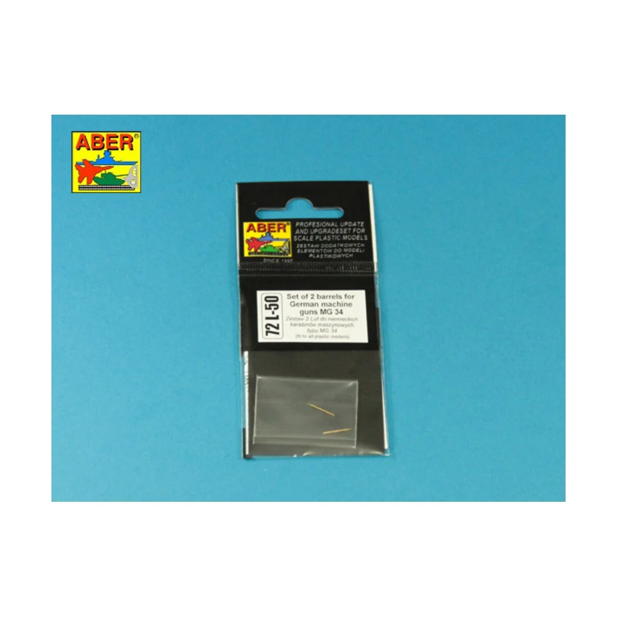 Set of 2 barrels for German machine guns MG34, 1/72 - Aber Models 7...