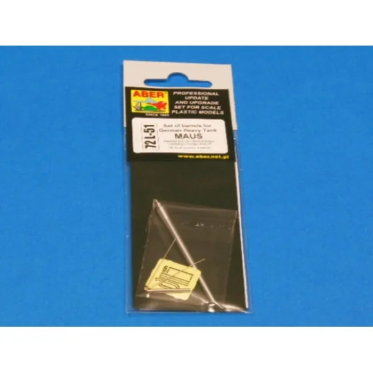 Barrels for Tank MAUS, 1/72 - Aber Models 72 L-51 Barrels for Tank MAUS, 1/72 - Aber Models 72 L-51